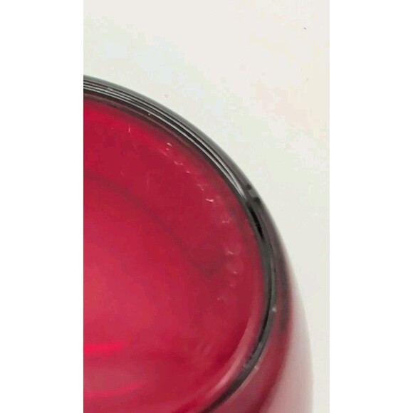 2 Ruby Red Arcoroc Desert Cereal Bowls  France Christmas Holiday Small - Picture 6 of 6